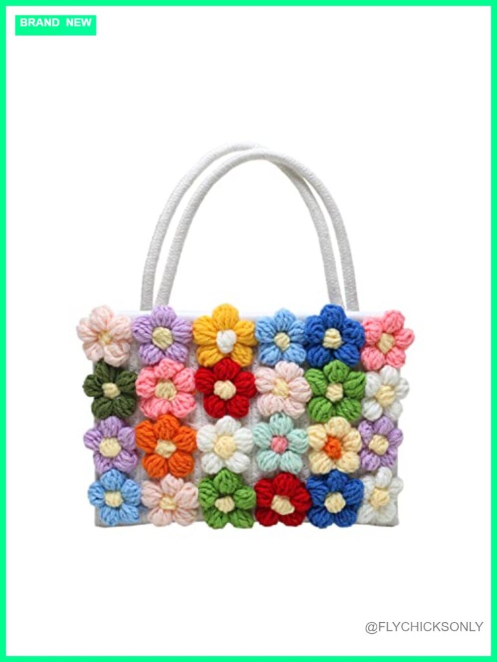 Small Handwoven Crossbody Purse Bag Cotton Crochet Shoulder Bag